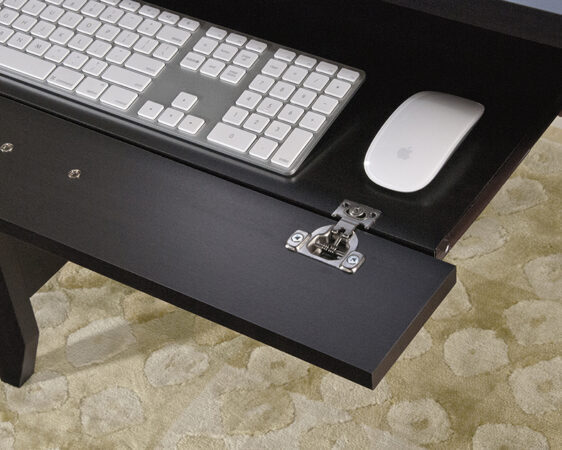 pull-out keyboard tray on computer desk