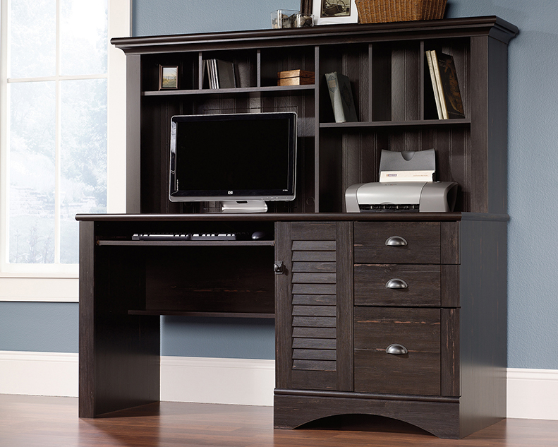 sauder harbor view corner desk with hutch