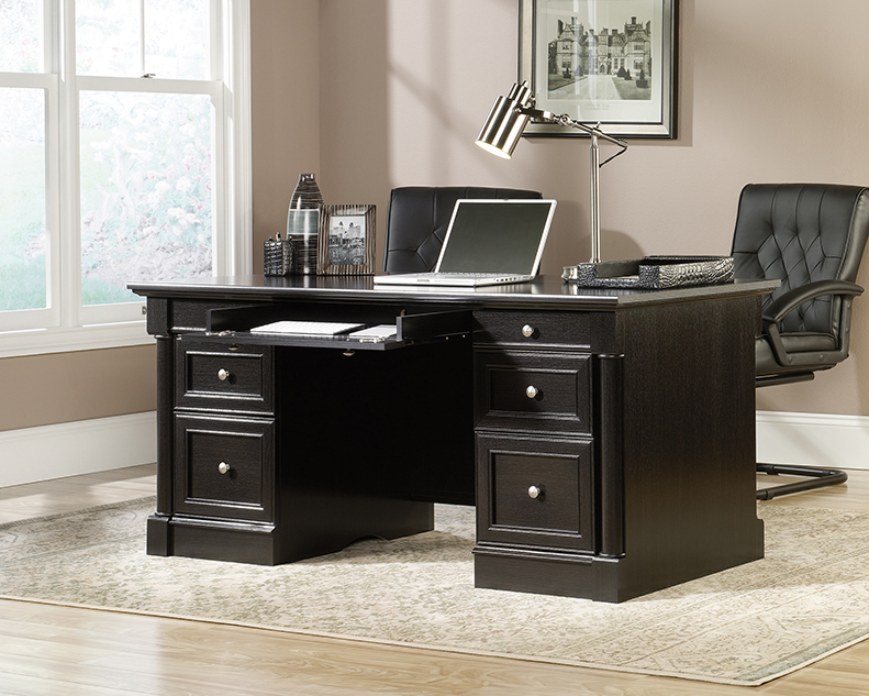 Insignia - Computer Desk with Drawer – 47 Wide - Dark Oak