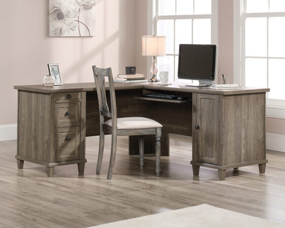 Sauder Hammond® L-Shaped Desk 423527 | Emery Oak™