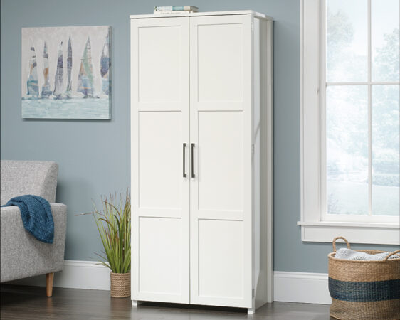 Sauder Wardrobe/Storage Cabinet, White Finish 