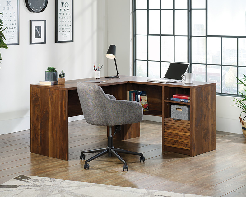 Sauder Harvey Park® Mid-Century Modern L-Shaped Office Desk 426509 | Grand  Walnut®