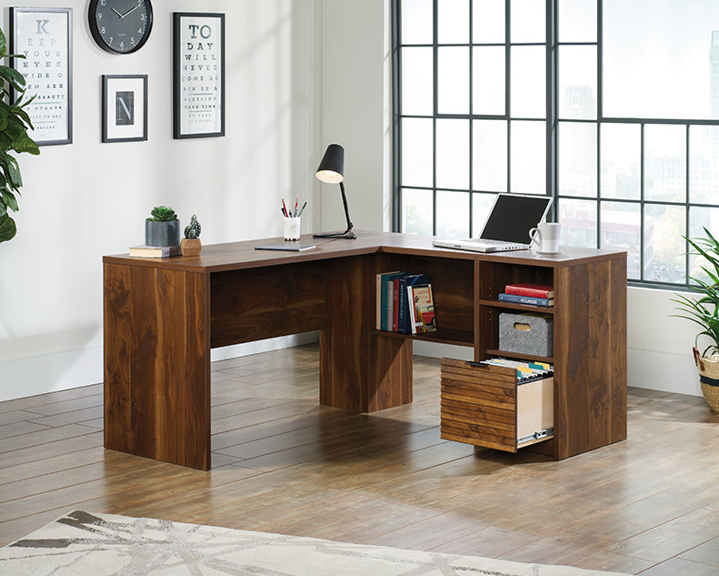 Sauder Harvey Park® Mid-Century Modern L-Shaped Office Desk 426509 | Grand  Walnut®