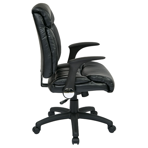 Work Smart FL89675 faux leather chair with flip arms by Office Star -  Express Furniture