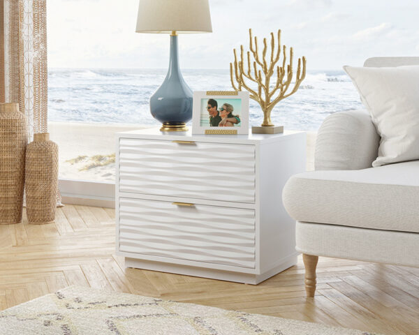 Sauder Select Decorative 2-Drawer Side Table in White