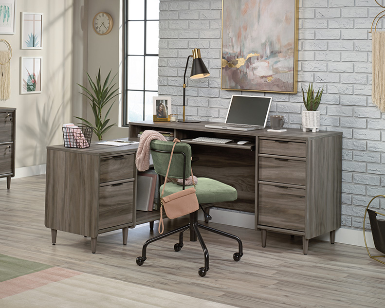 Sauder Manhattan Gate 59 W L Shaped Computer Desk With Cubby