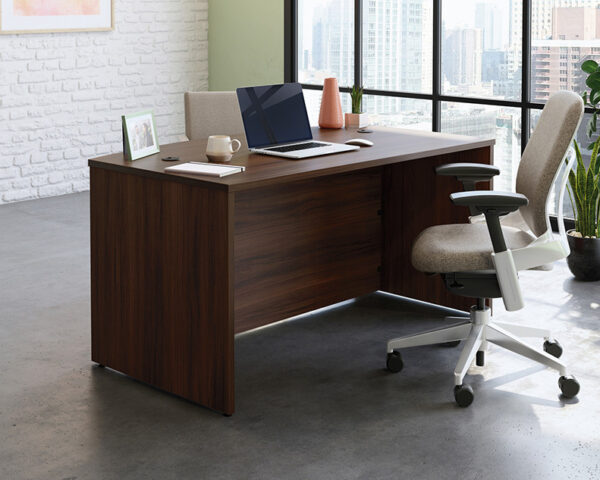 60" Bowfront Executive Desk in Noble Elm