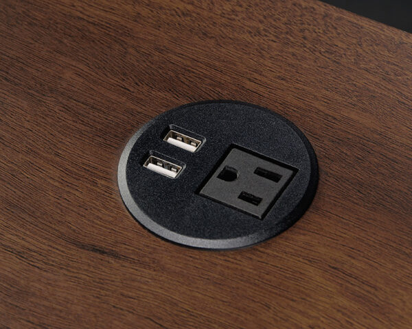 Black Desktop Power Outlet with 2 USB Ports