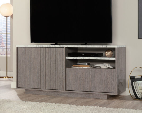 Contemporary TV Credenza in Ashen Oak