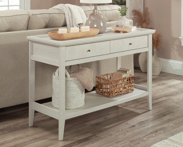 Console Table with Storage in Glacier Oak